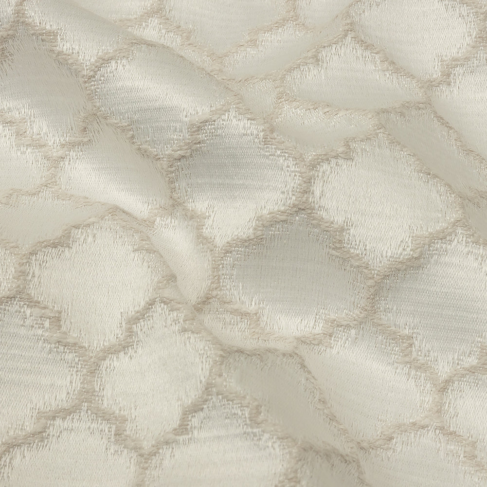 Cotton and Recycled Polyester Drapery Jacquard - Ivory Fancy Little Ogees - British Imported - Joann Fabrics