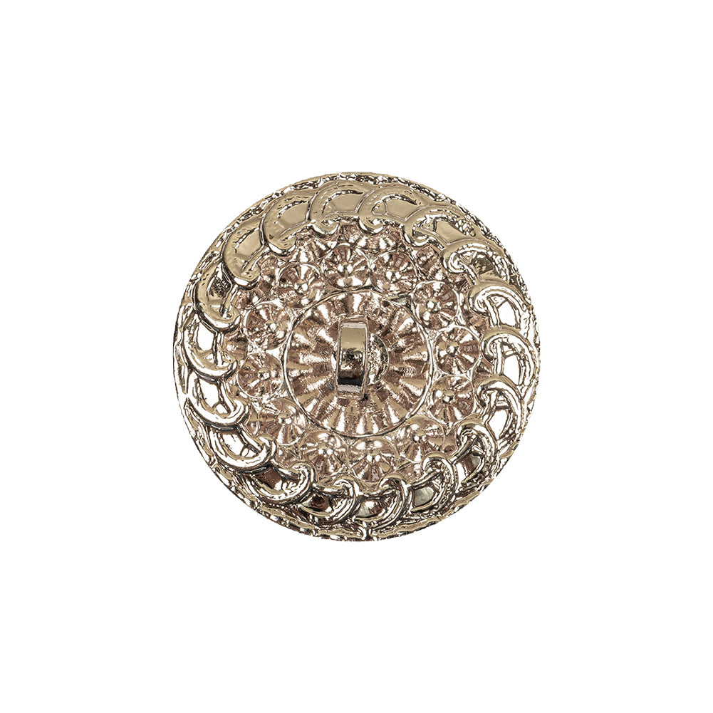 Vintage Multicolored Rhinestones and Silver Metal Scalloped Shank Back Button - 34L/21.5mm - Joann Fabrics
