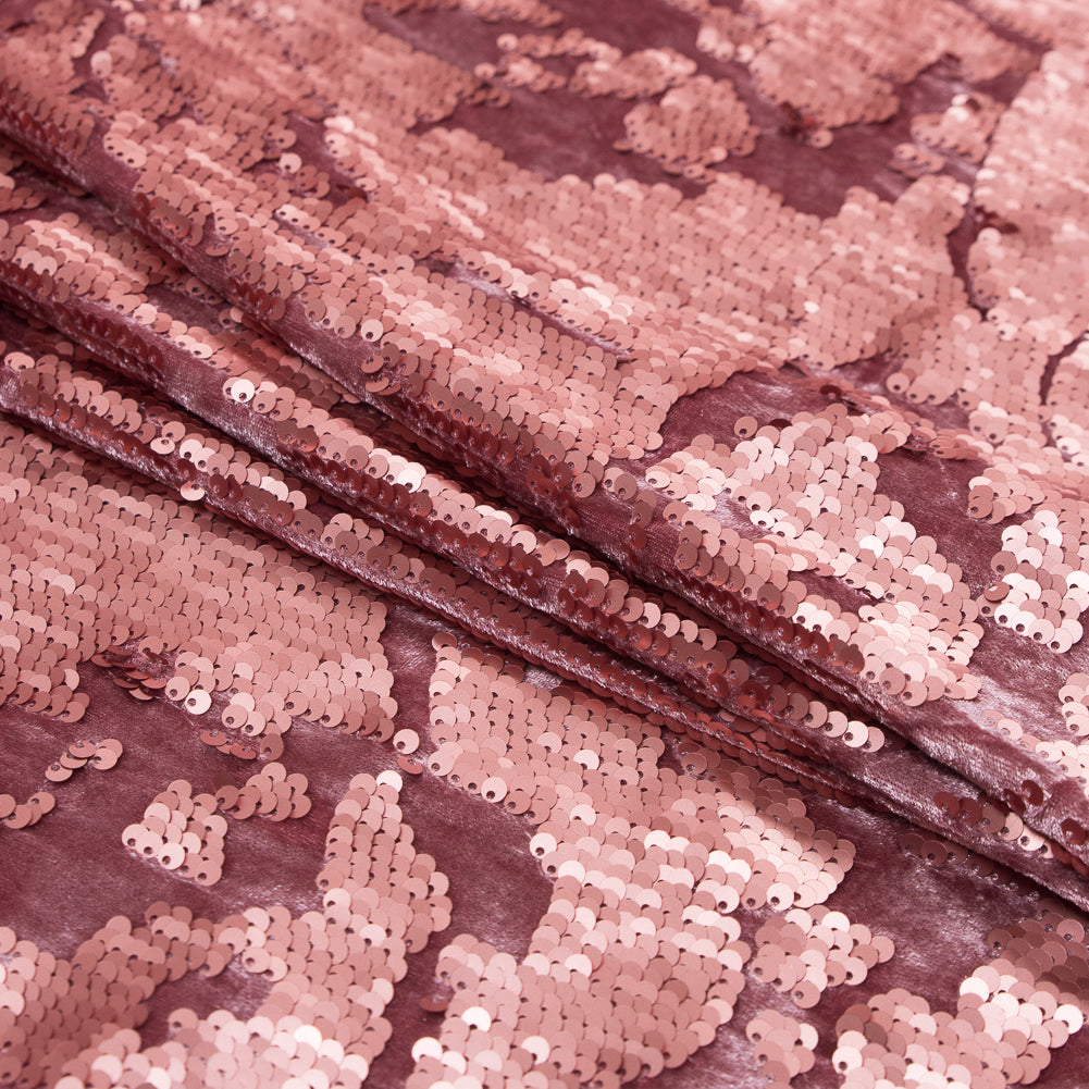 Stretch Velour with Sequins - Dusty Rose - Joann Fabrics