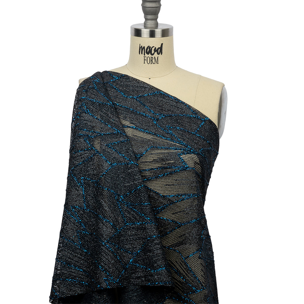 Glitter Tulle - Black and Navy Geometric Shards - Joann Fabrics
