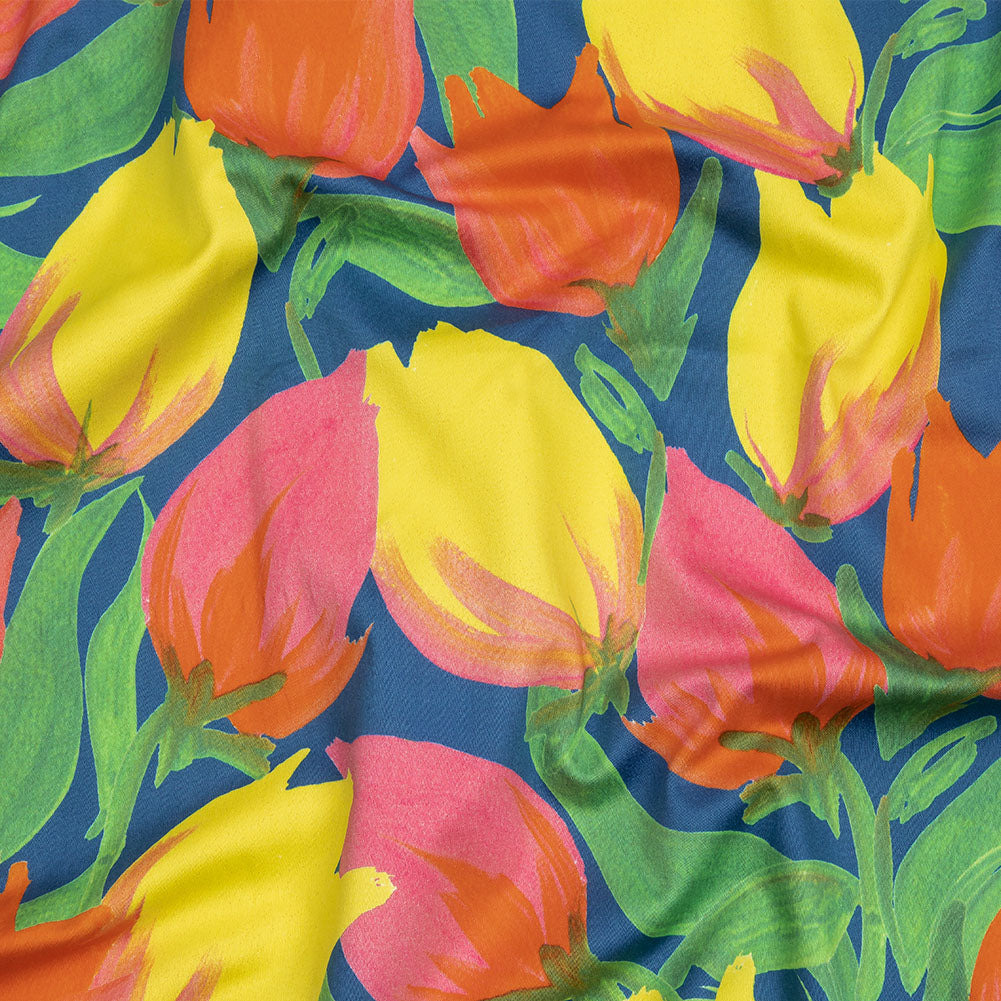 Mood Exclusive Blue Keukenhof Stretch Cotton Sateen - Joann Fabrics