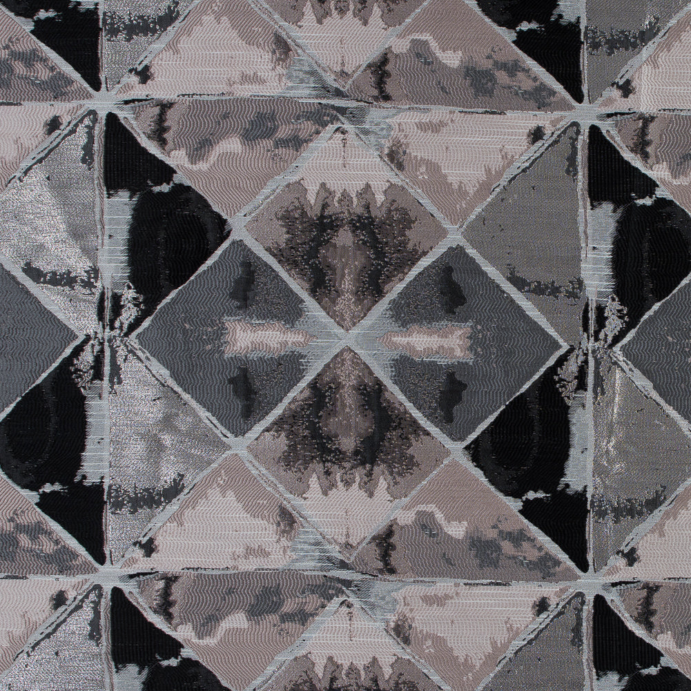 Pink, Silver and Black Abstract Diamond Brocade - Joann Fabrics