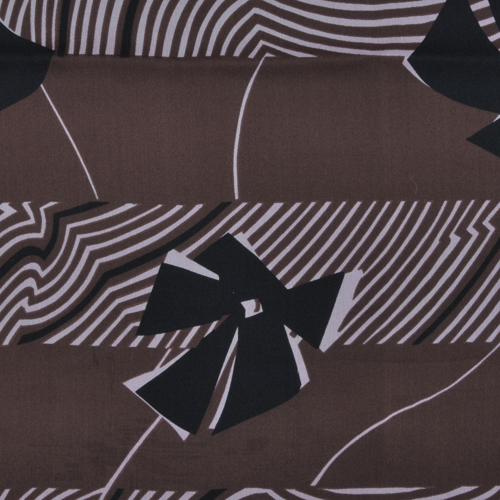 Brown and Light Pink Geometric and Floral Silk Chiffon - Joann Fabrics