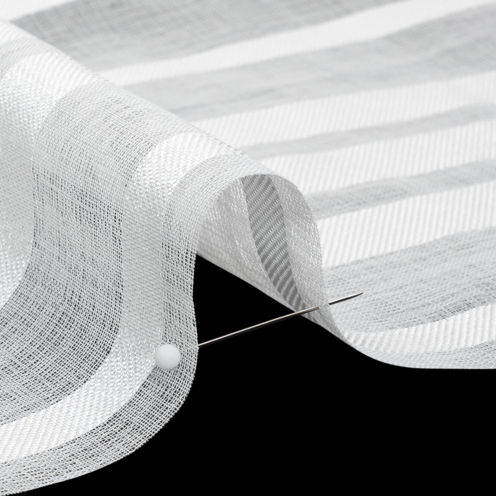 Famous Australian Designer White Sheer Stripes Polyester Woven - Joann Fabrics