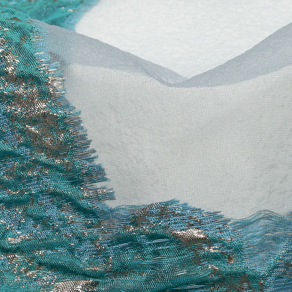 Metallic Blue and Silver Marbled Veins Luxury Burnout Brocade - Joann Fabrics