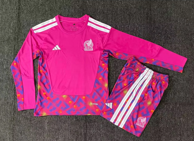 2025/2026 Long Sleeve Mexico Goalkeeper Football Shirt 1:1 Thai Quality Kids Size