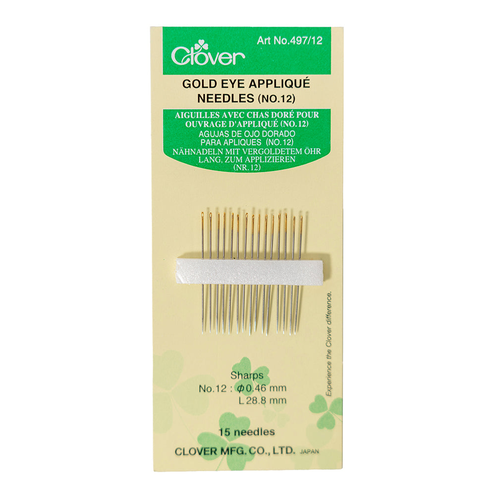 Clover Gold Eye Applique Needles - Size 12 - 15 ct - Joann Fabrics
