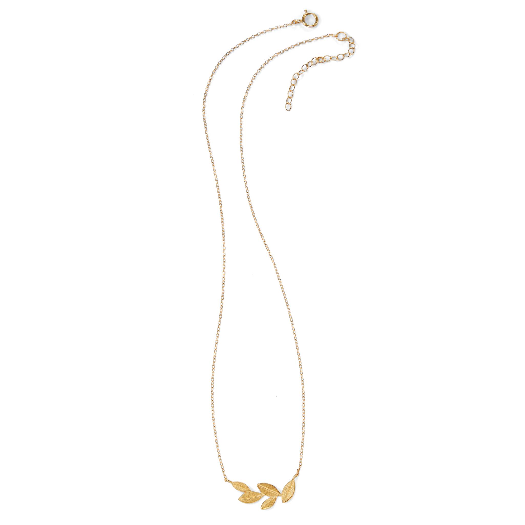 Delicate Goldplated Sterling Leaf Necklace, Adjustable - Northstyle Catalog