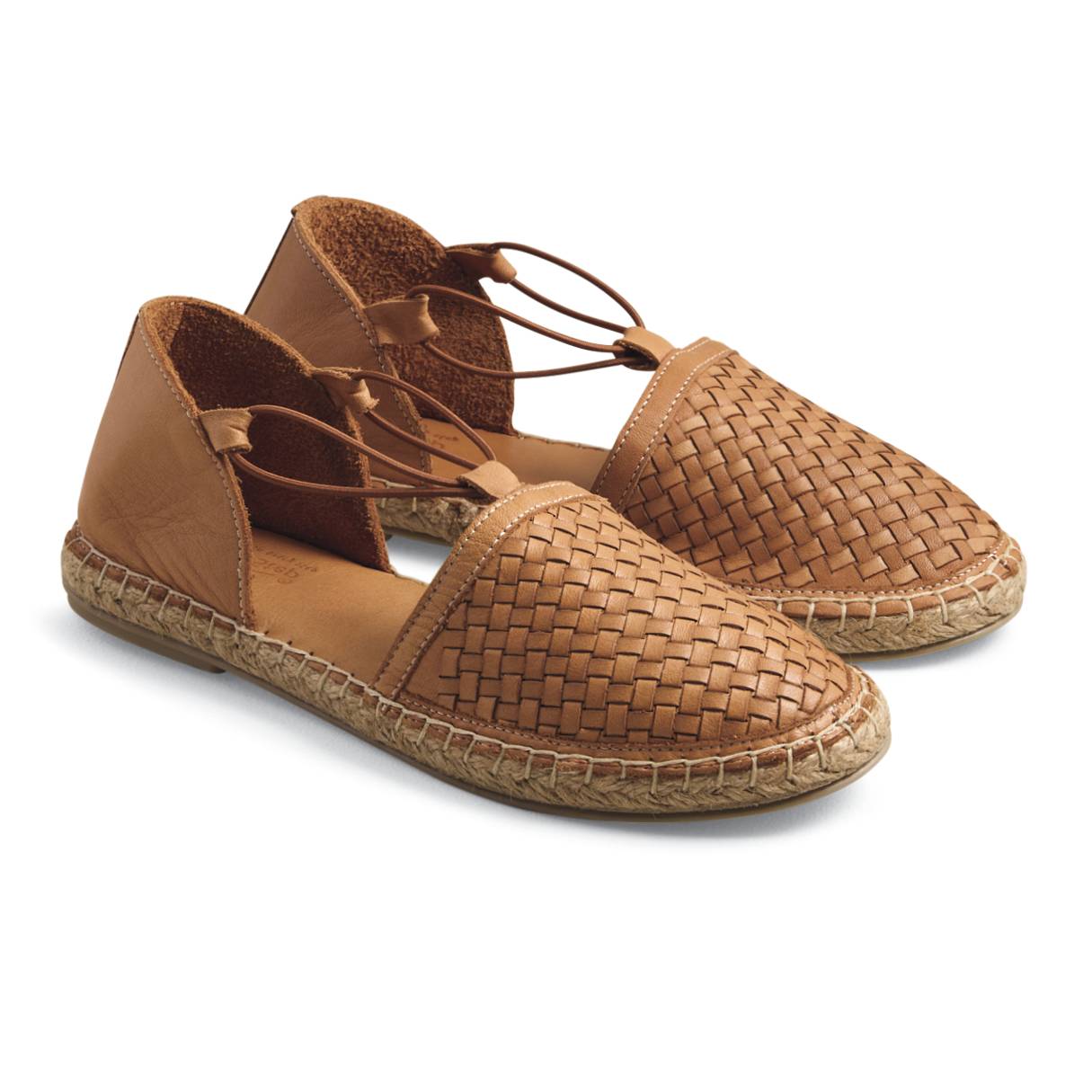 Woven Leather Espadrilles, Elastic Strap - Northstyle Catalog