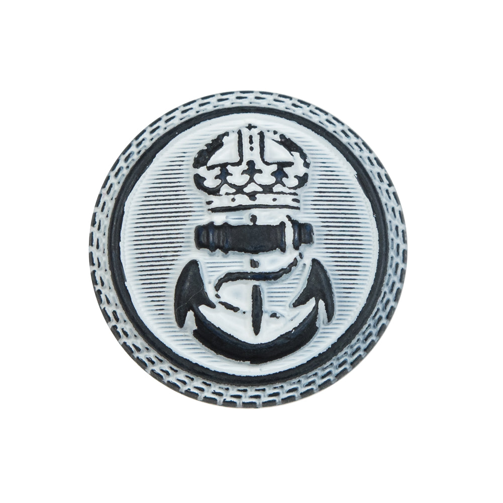 Italian White and Navy Anchor Shank Back Button - 40L/25.5mm - Joann Fabrics