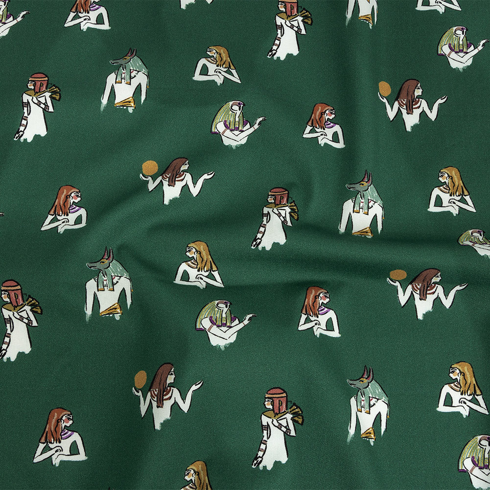 Mood Exclusive Forest Green Realm of Anubis Stretch Brushed Cotton Twill - Joann Fabrics