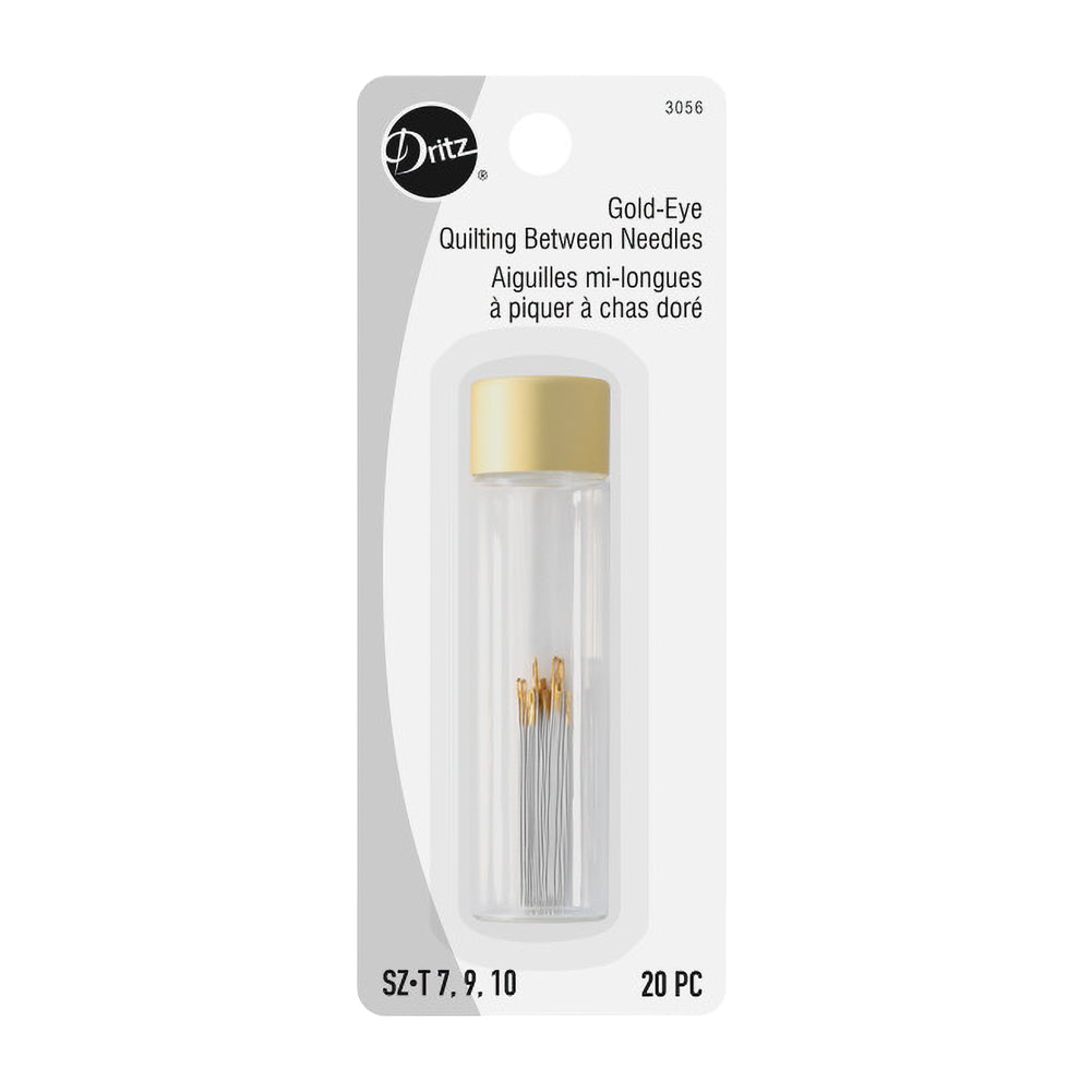 Dritz Gold-Eye Quilting Between Hand Needles with Storage Tube - Assorted Sizes - 20 PC - Joann Fabrics