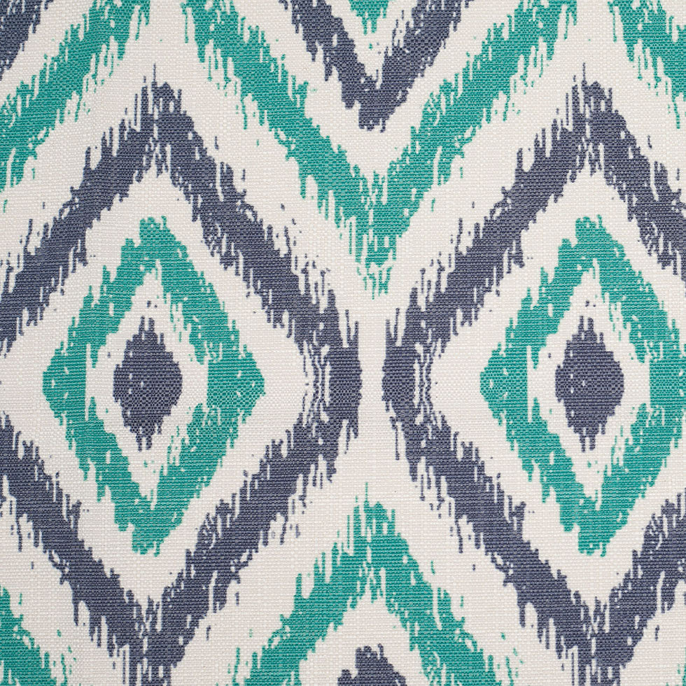 Spanish Green/Blue Ikat-Like Geometric Poly/Cotton Canvas - Joann Fabrics