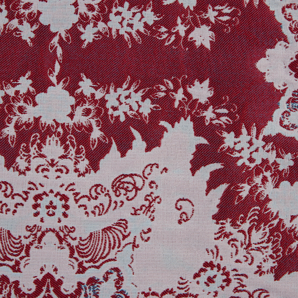 Red, Blue and White Abstract Medallion Brocade - Joann Fabrics