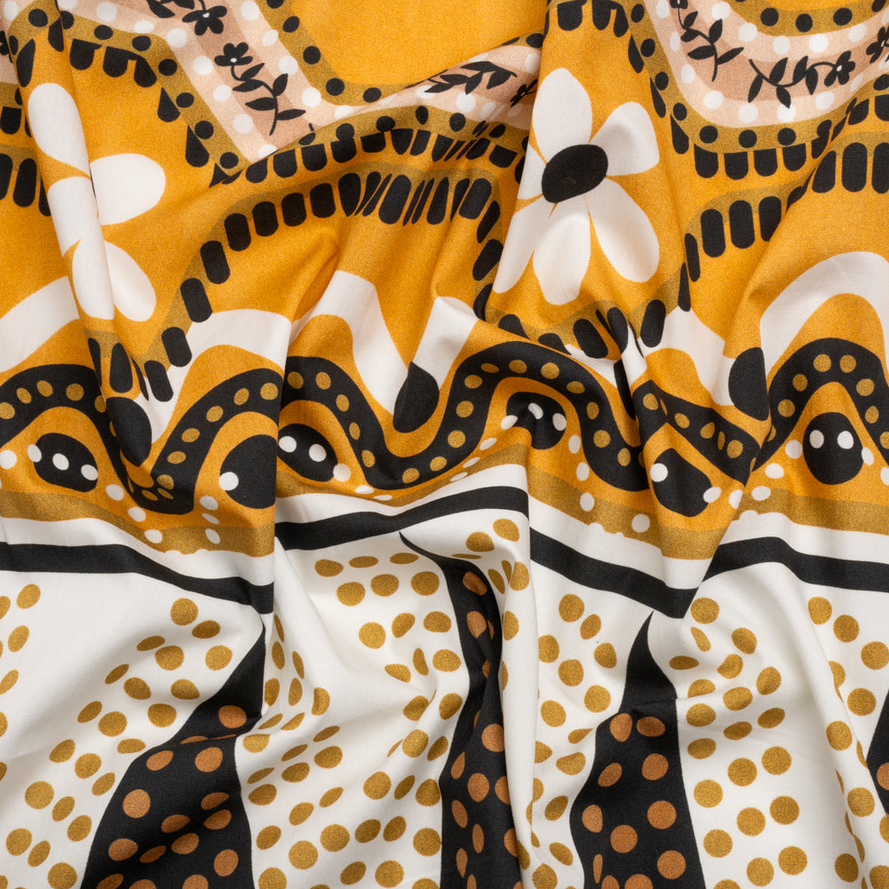 Cotton Poplin Panel - Goldenrod Geometric and Floral - Mood Exclusive Link Up - Joann Fabrics