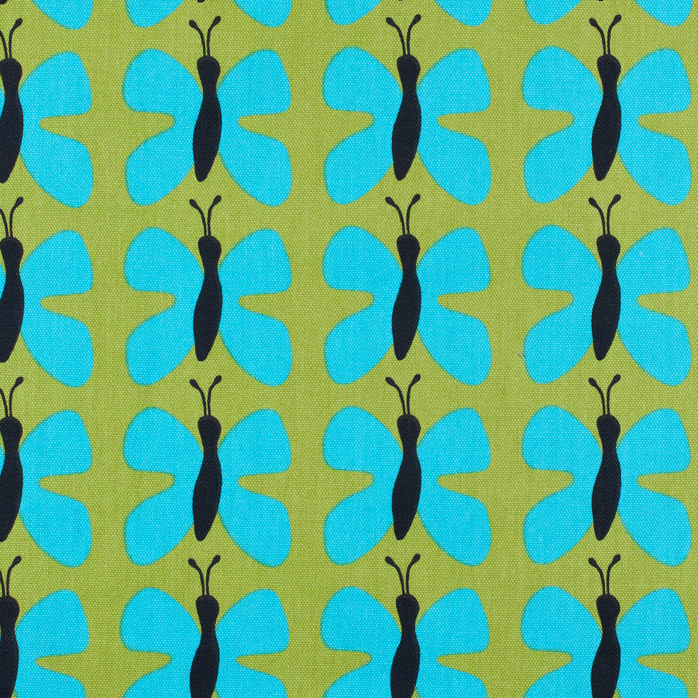 Swedish Green and Blue Small Butterflies Cotton - Joann Fabrics
