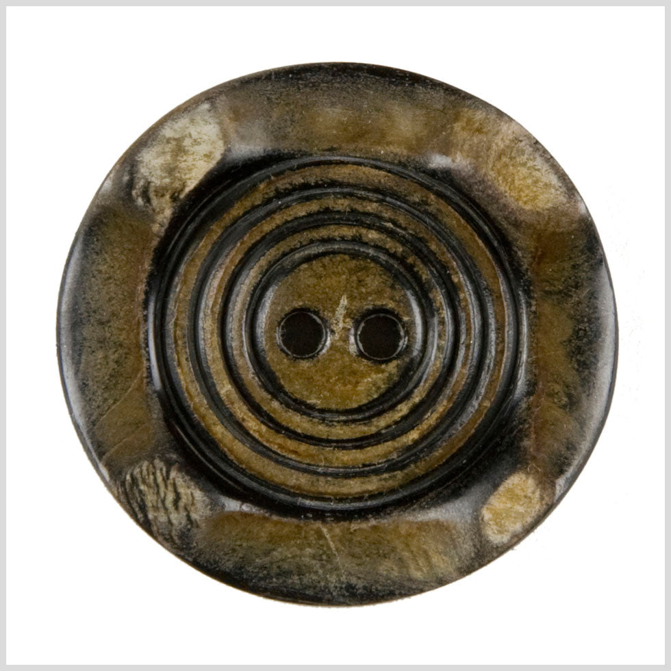 Burnt Brown 2-Hole Carved Horn Button - 32L/20mm - Joann Fabrics