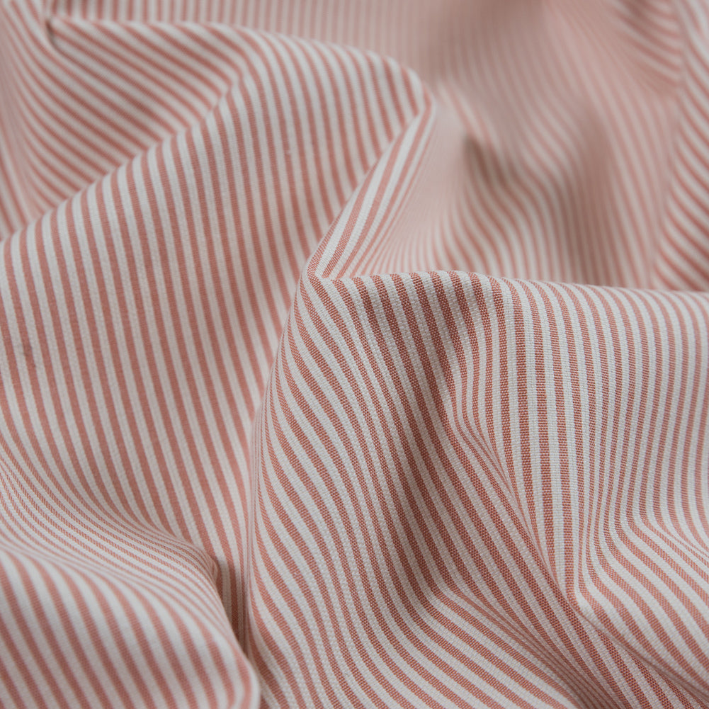 Salmon and White Candy Striped Stretch Cotton Woven - Joann Fabrics