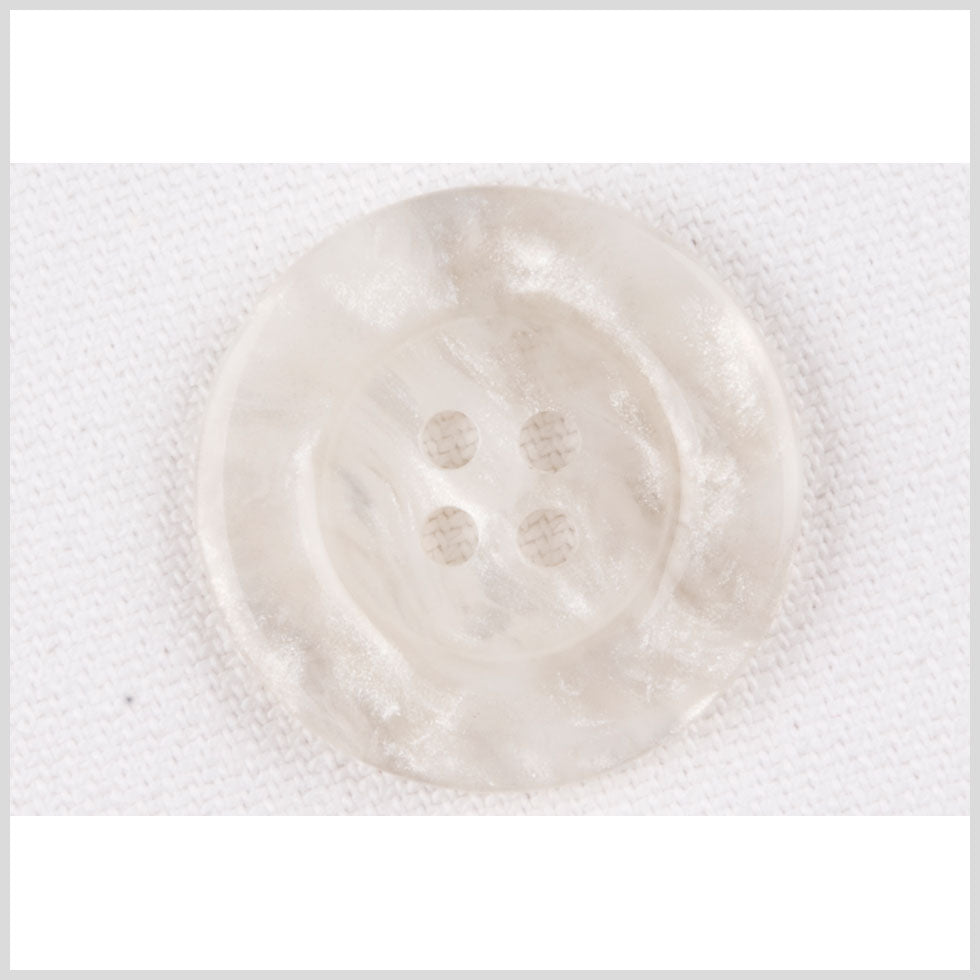 Plastic 4-Hole Button - 40L/25.5mm - Ivory and White Shimmer Swirl - Joann Fabrics