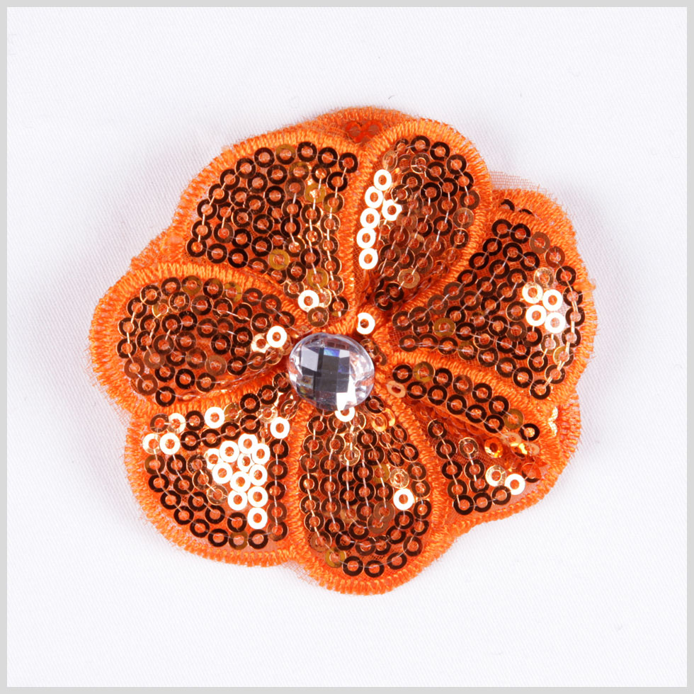 Orange Sequin Flower Brooch - Joann Fabrics