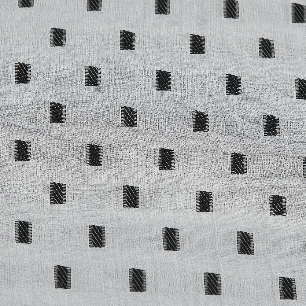 White Crinkled Silk Chiffon with Embroidered Rectangles - Joann Fabrics