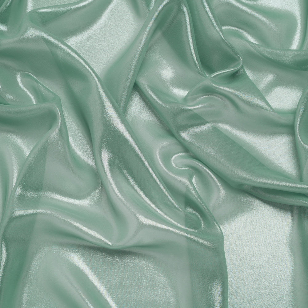 Liquid Sheen Metallic Polyester Chiffon - Silver on Aqua - Liquid Sheen Chiffon Collection - Joann Fabrics