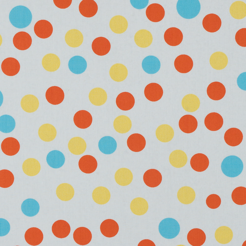 Orange/Blue/Yellow Polka Dots Printed Cotton Poplin - Joann Fabrics