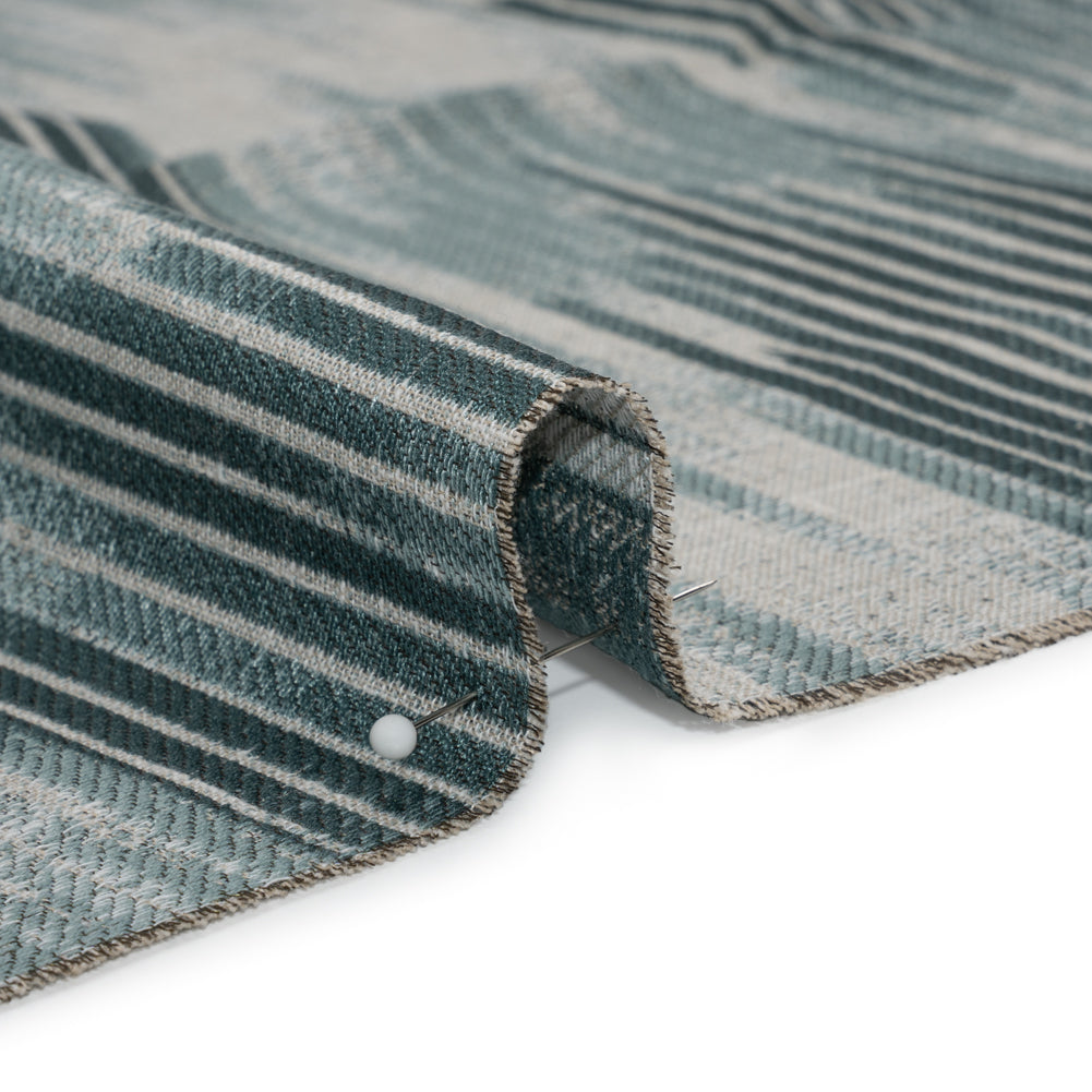 Drapery Jacquard - Peacock Ikat Stripes - British Imported - Joann Fabrics