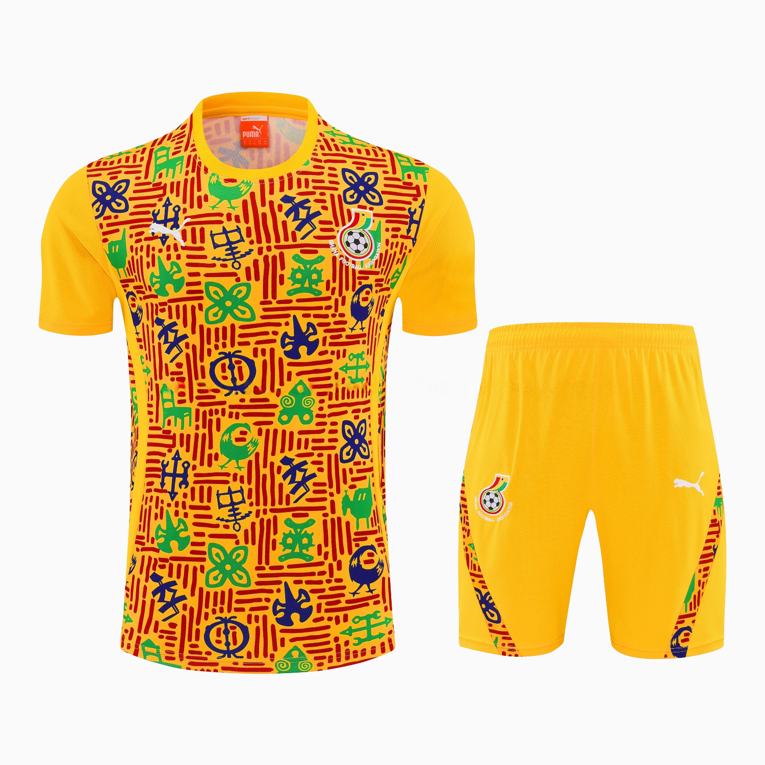 Ghana 2026 Short-Sleeve Training Set - Yellow Top and Shorts - UnitedFutballJersey