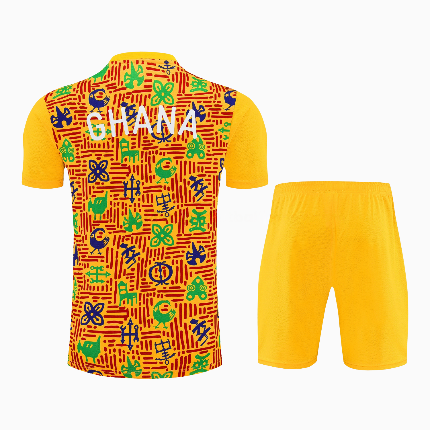 Ghana 2026 Short-Sleeve Training Set - Yellow Top and Shorts - UnitedFutballJersey
