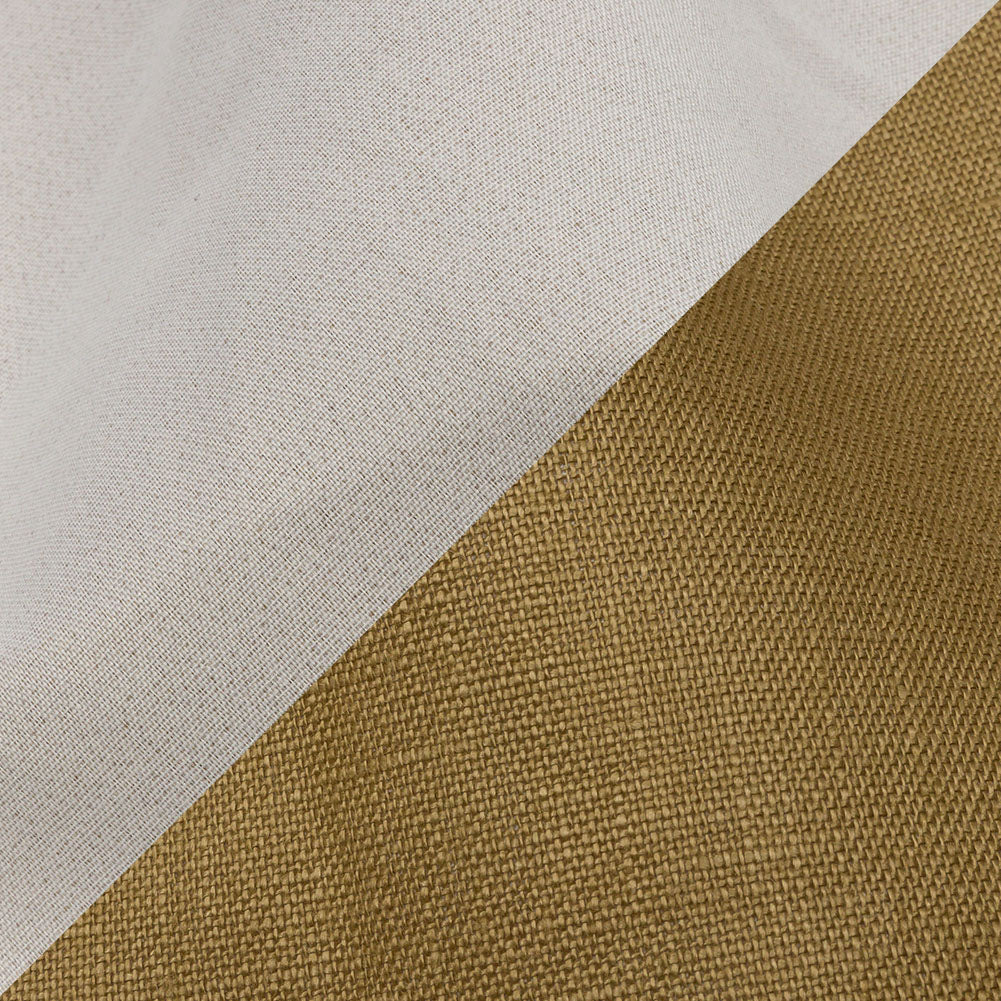 Famous Australian Designer Khaki Medium Weight Linen Woven with White Fused Backing - Joann Fabrics