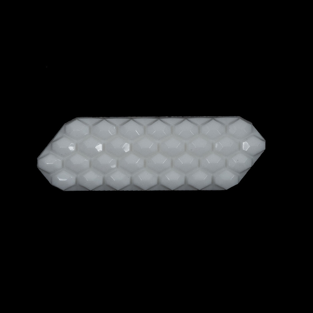 White Hexagon Plastic Shank-Back Button - 1.75