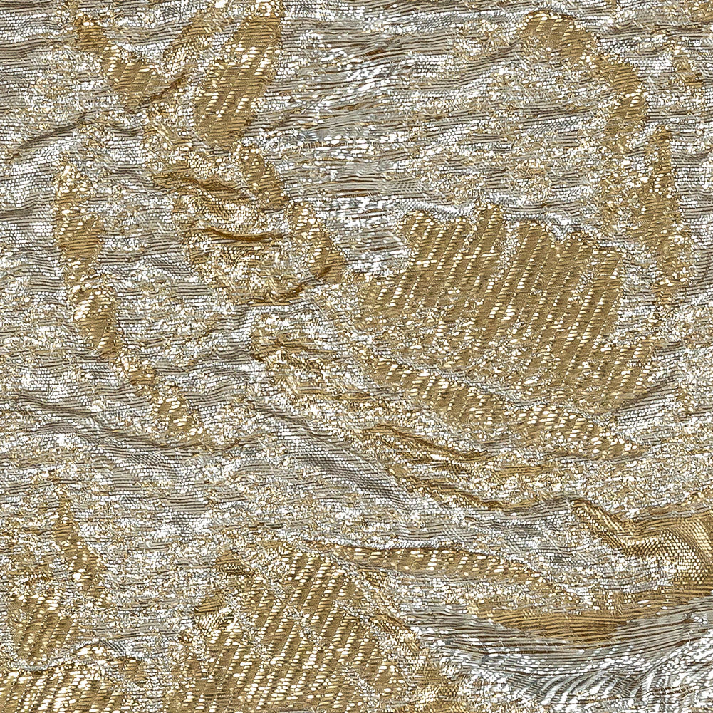 Metallic Silver and Beige Floral Luxury Burnout Brocade - Joann Fabrics