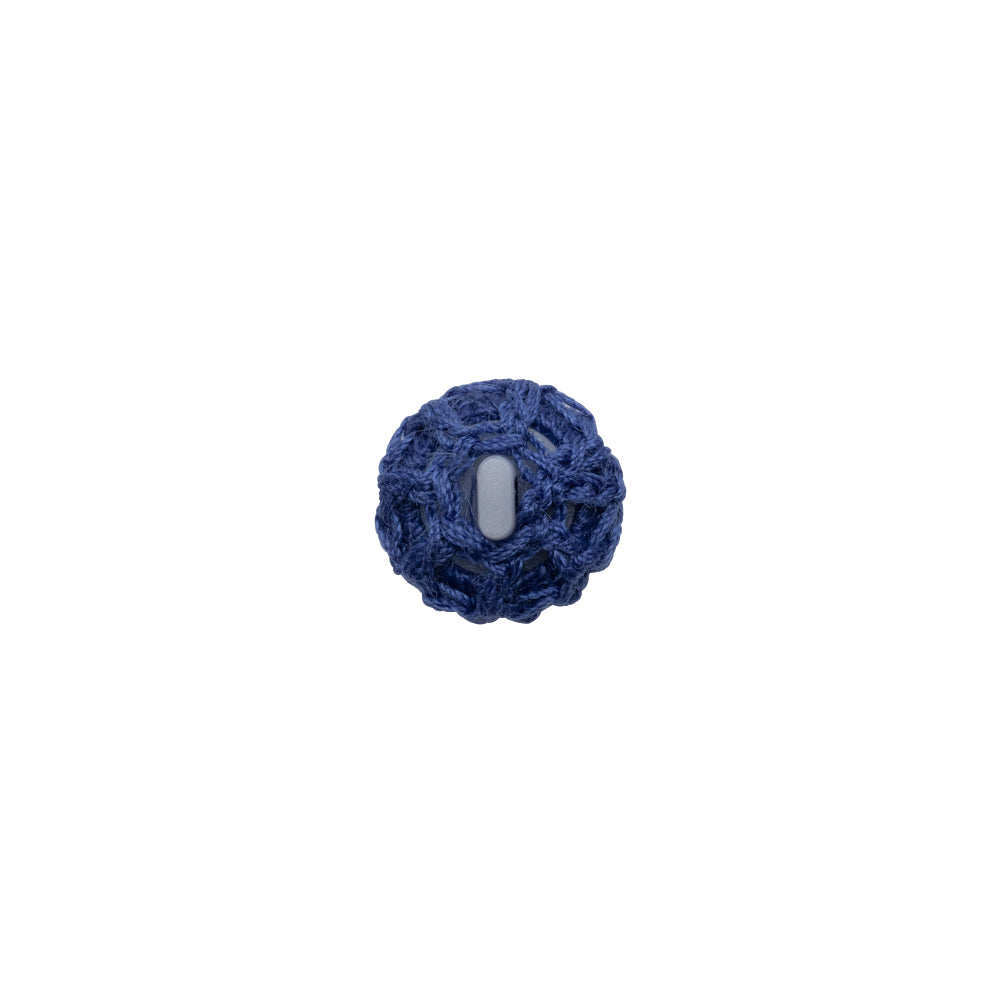 Matte Blue Crochet Fabric Covered Shank Back Button - 16L/10mm - Joann Fabrics