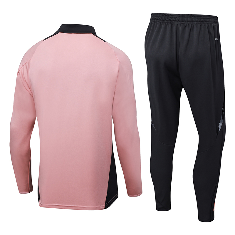 2024/2025 Real Madrid Pink Black Half-Pull Training Suit Football Shirt 1:1 Thai Quality Set