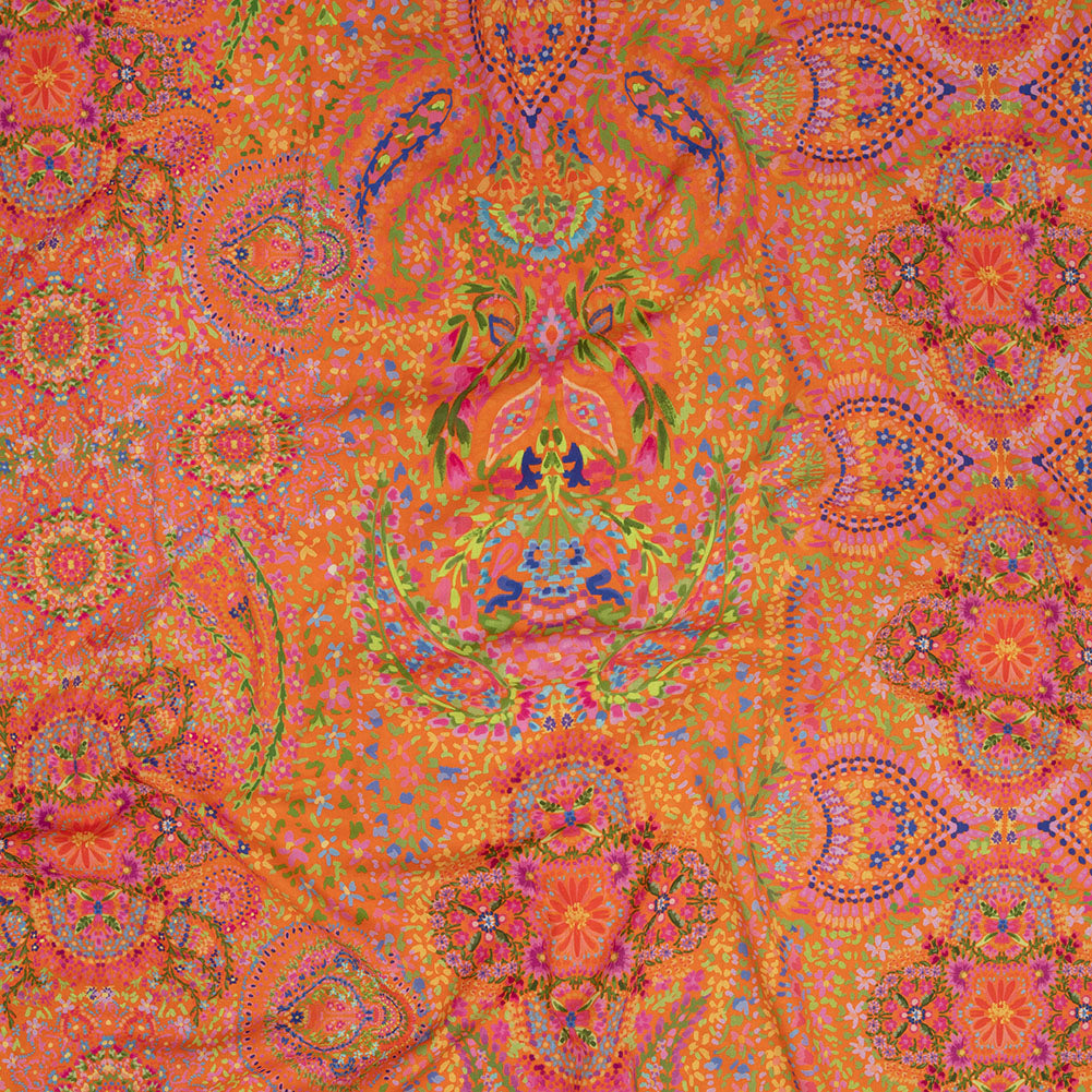 Cotton Voile - Orange Paisley - Amsterdam Market Print - Mood Exclusive Gisele Collection - Joann Fabrics