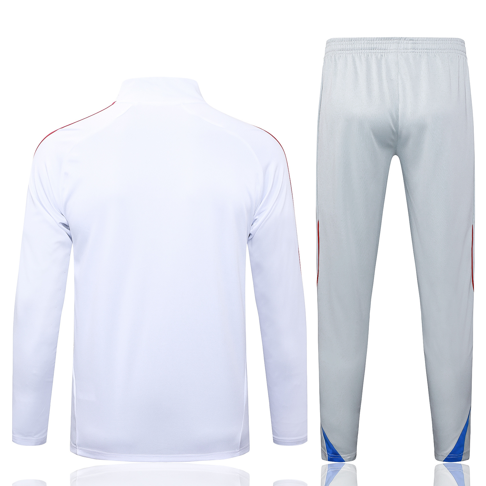 2025/2026 Bayern Munich Half-Pull Training Suit White Retro Style Football Shirt 1:1 Thai Quality Set