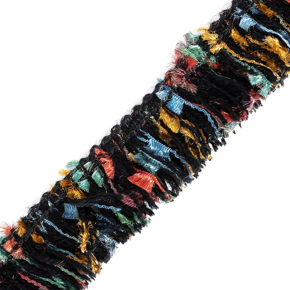 Rainbow and Black Chenille Trim - 1