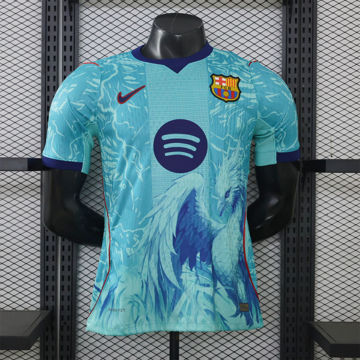 Barcelona 26-27 Mint Green Blue Bird Special Jersey - Player Version - UnitedFutballJersey