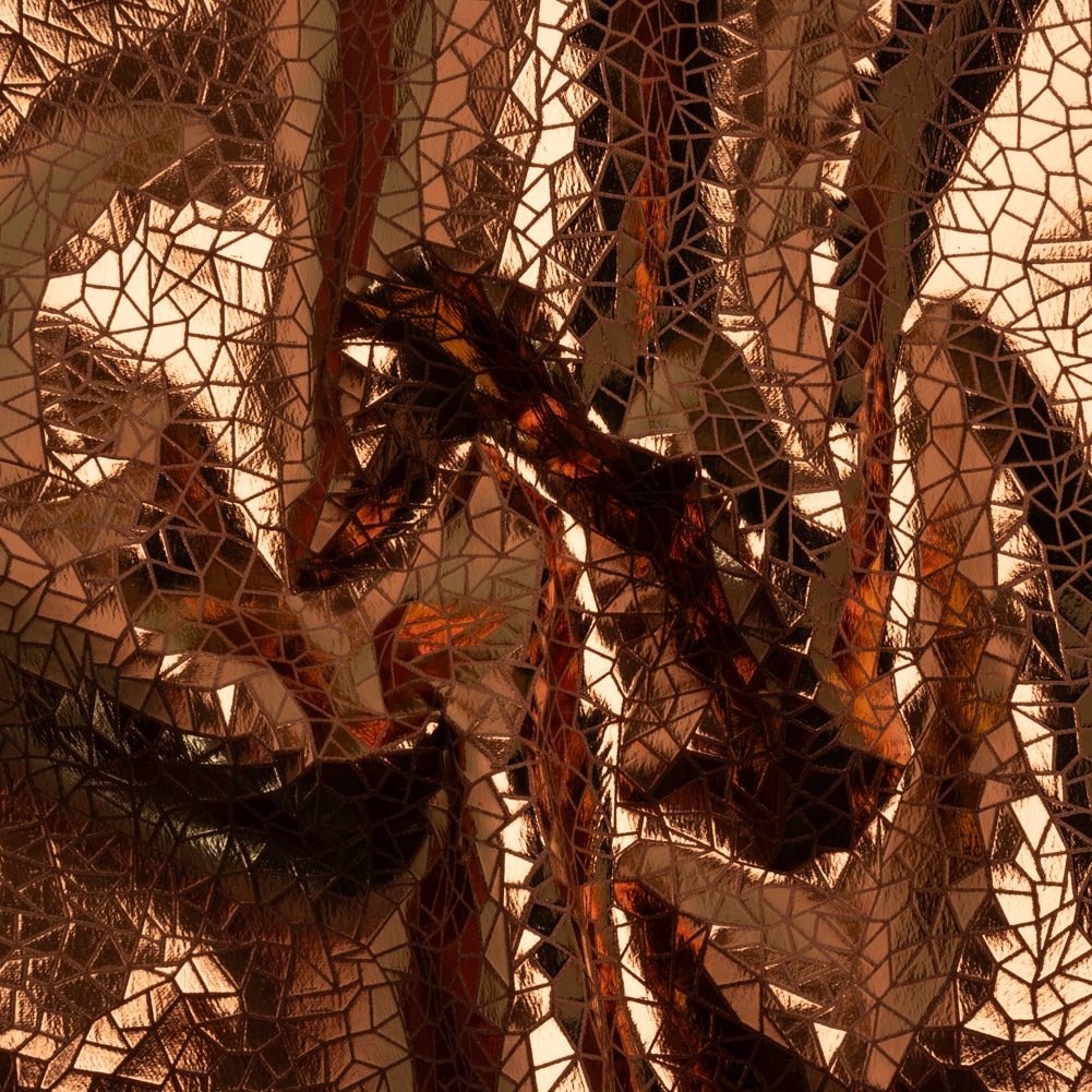 Copper Geometric Crackle Metallic Foiled Chenille - Joann Fabrics