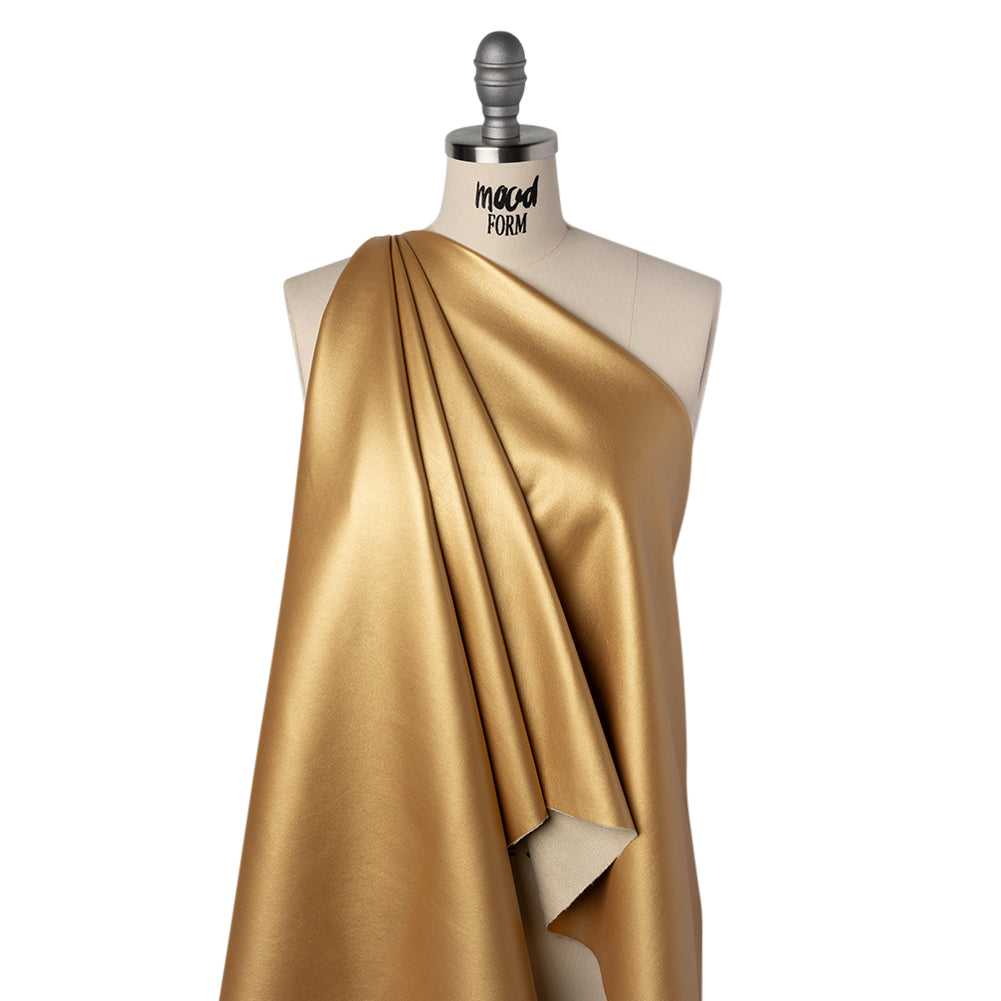 Stretch Faux Leather with Suede-Like Brushed Backing - Metallic Gold - Jodi Collection - Joann Fabrics