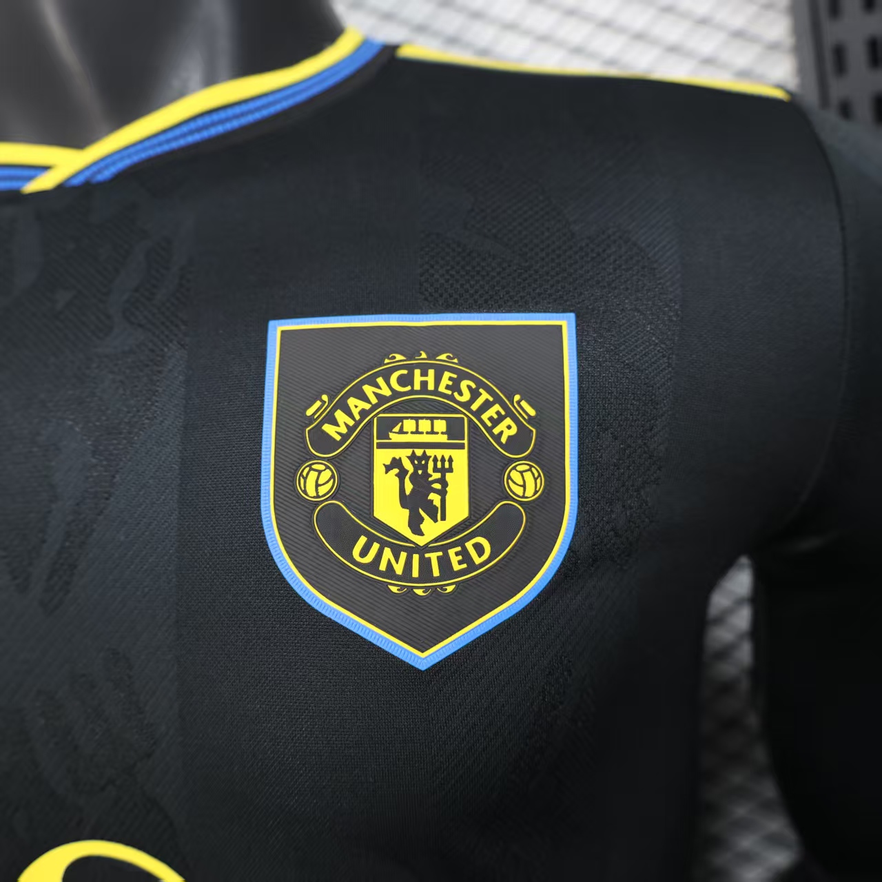 2025/2026 Long Sleeve Player Version Manchester United Third Away Football Shirt 1:1 Thai Quality