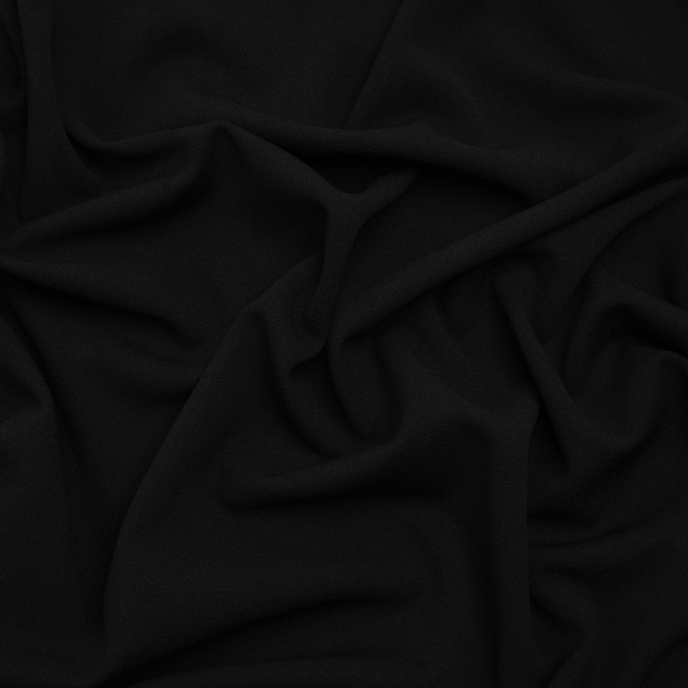 Polyester Crepe Faced Interlock Knit - Black - Designer Deadstock - Joann Fabrics
