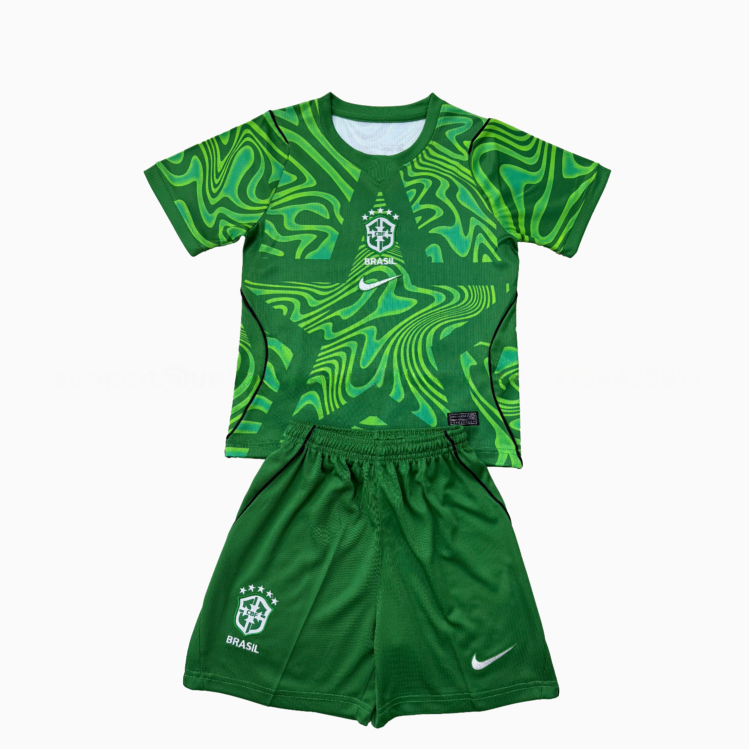 Brazil 2026 Green Goalkeeper Men's Adult Jersey Set - Fans Version - UnitedFutballJersey