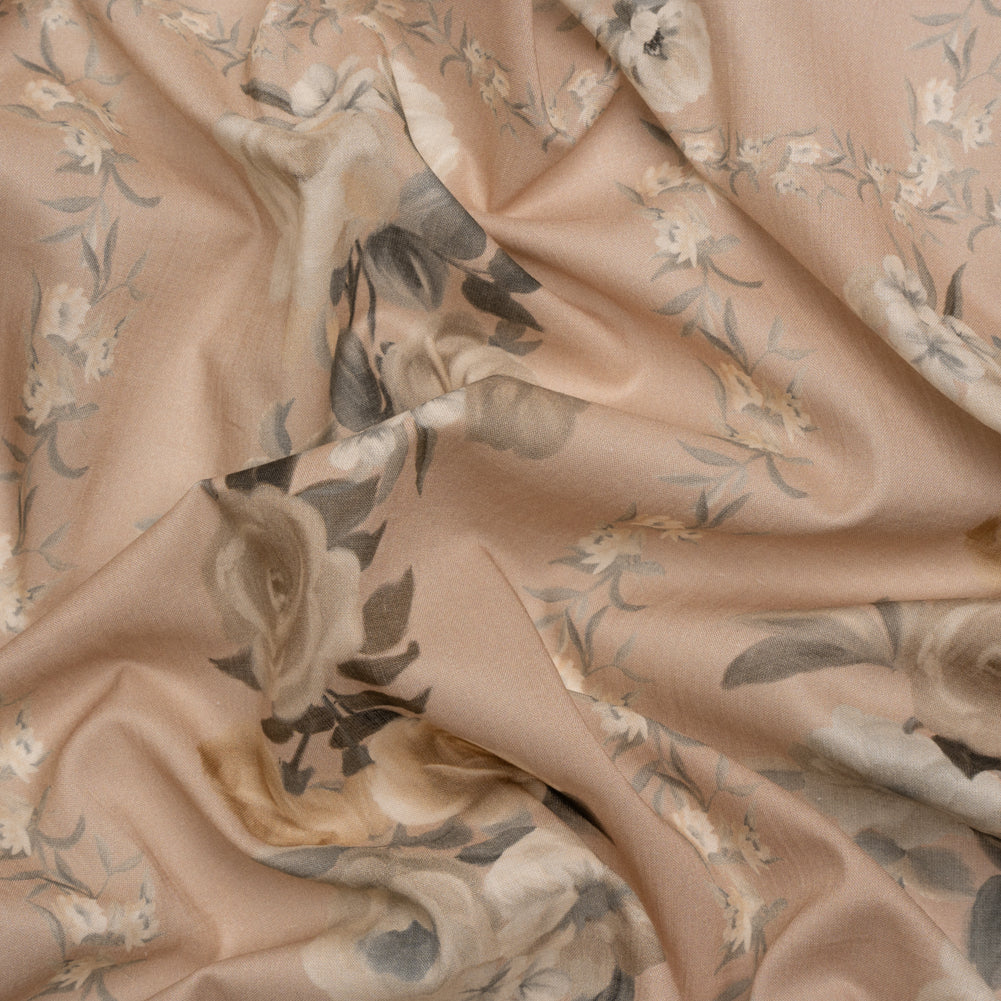 Mood Exclusive Dusty Rose Prosaic Petals Cotton Voile Panel - Joann Fabrics