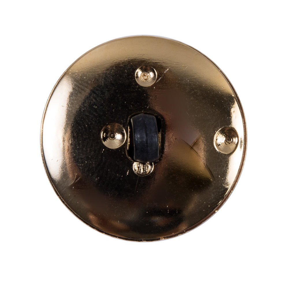 Italian Black and Gold Plastic Shank-Back Button - 44L/28mm - Joann Fabrics