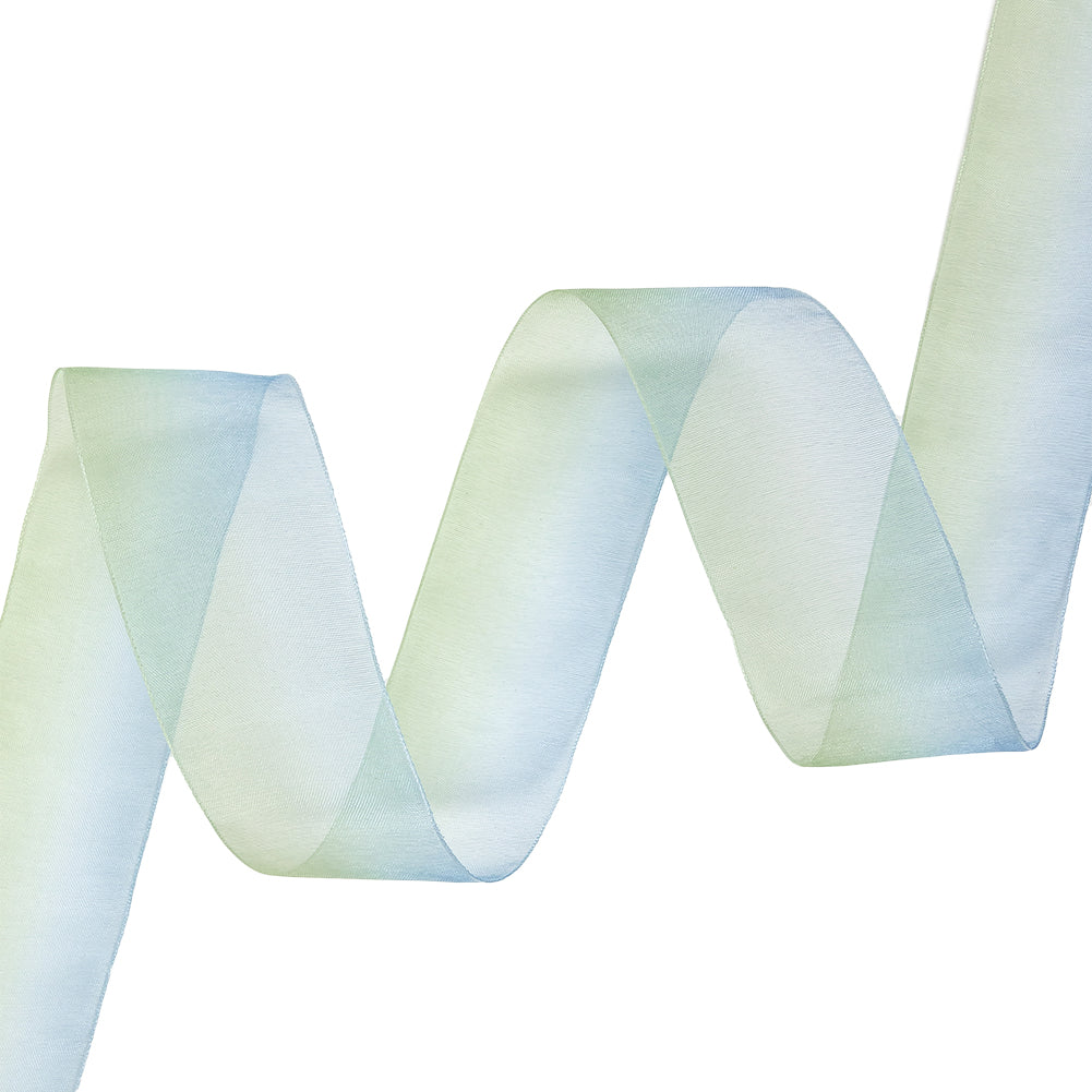 Sheer Blue and Kiwi Ombre Ribbon - 1.5