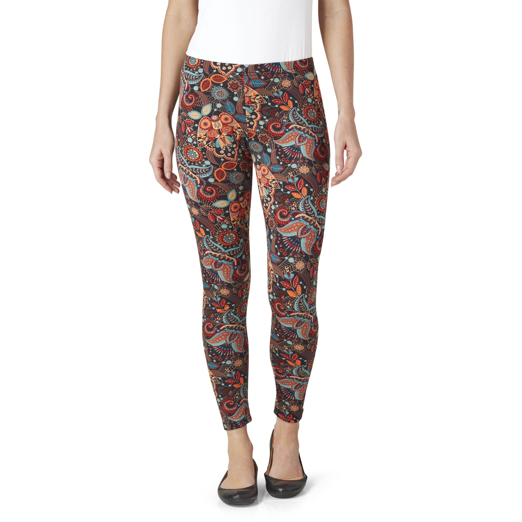 Brushed Woodland Botanical Print Leggings - Northstyle Catalog