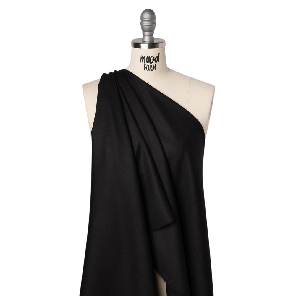 Virgin Merino Wool Twill Suiting Made in Italy - Black - Joann Fabrics