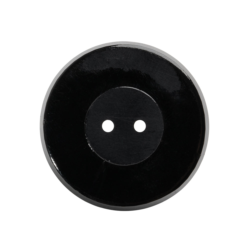 Flat Glass 2-Hole Button - Black - 42L/27mm - Joann Fabrics